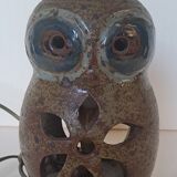 Owl lamp in stoneware from La Borne