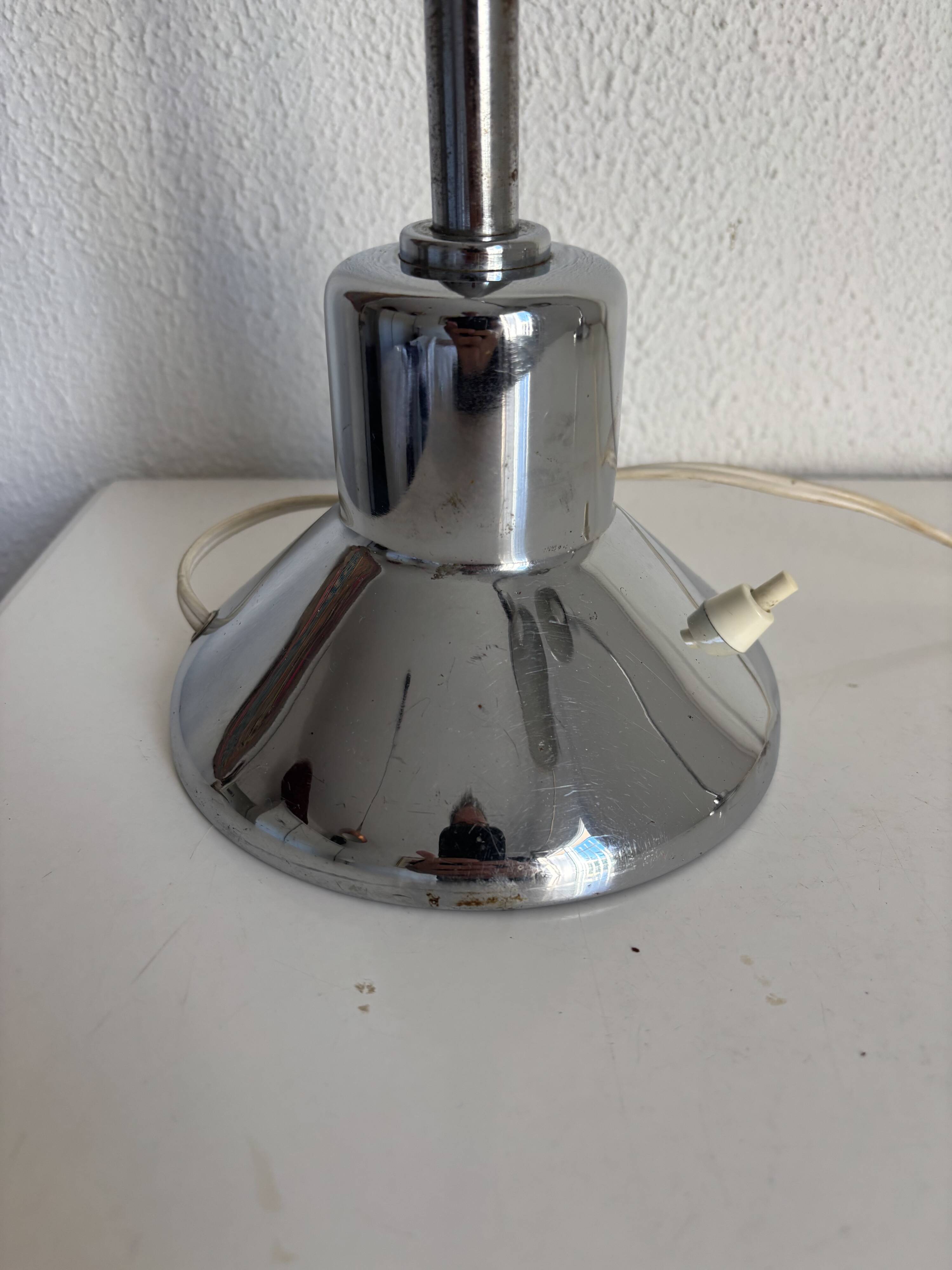 Paire lampes vintage 1940 de bureau jumo 210 chromée design - 50 cm