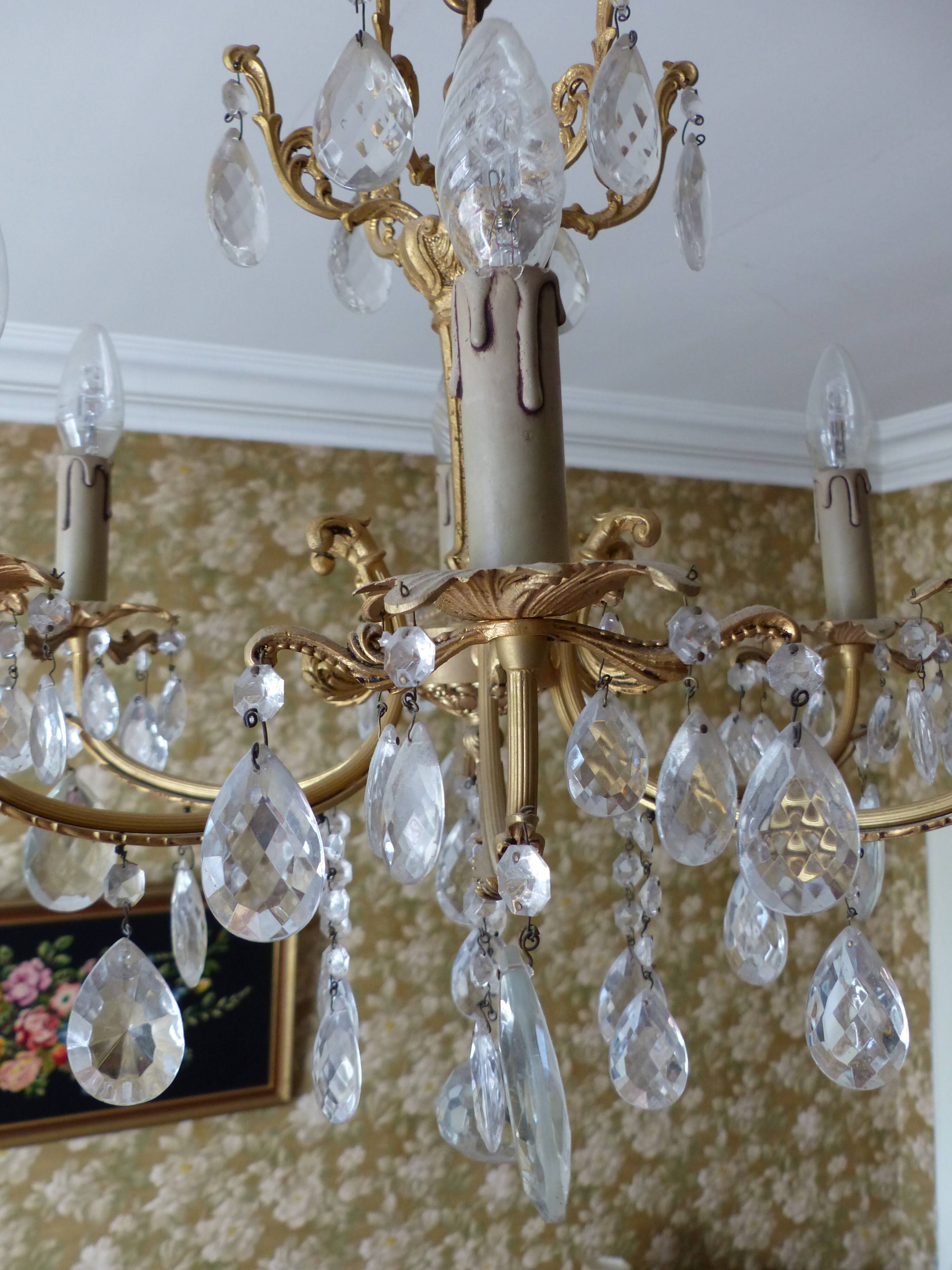 Bronze chandelier - branches with tassels