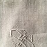 6 Old monogram white linen towels