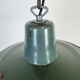 Industrial Green Enamel Cage Pendant Light, 1960s