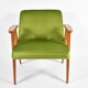 Club armchair 366, designer J. Chierowski, restored, 60s icon, green velvet