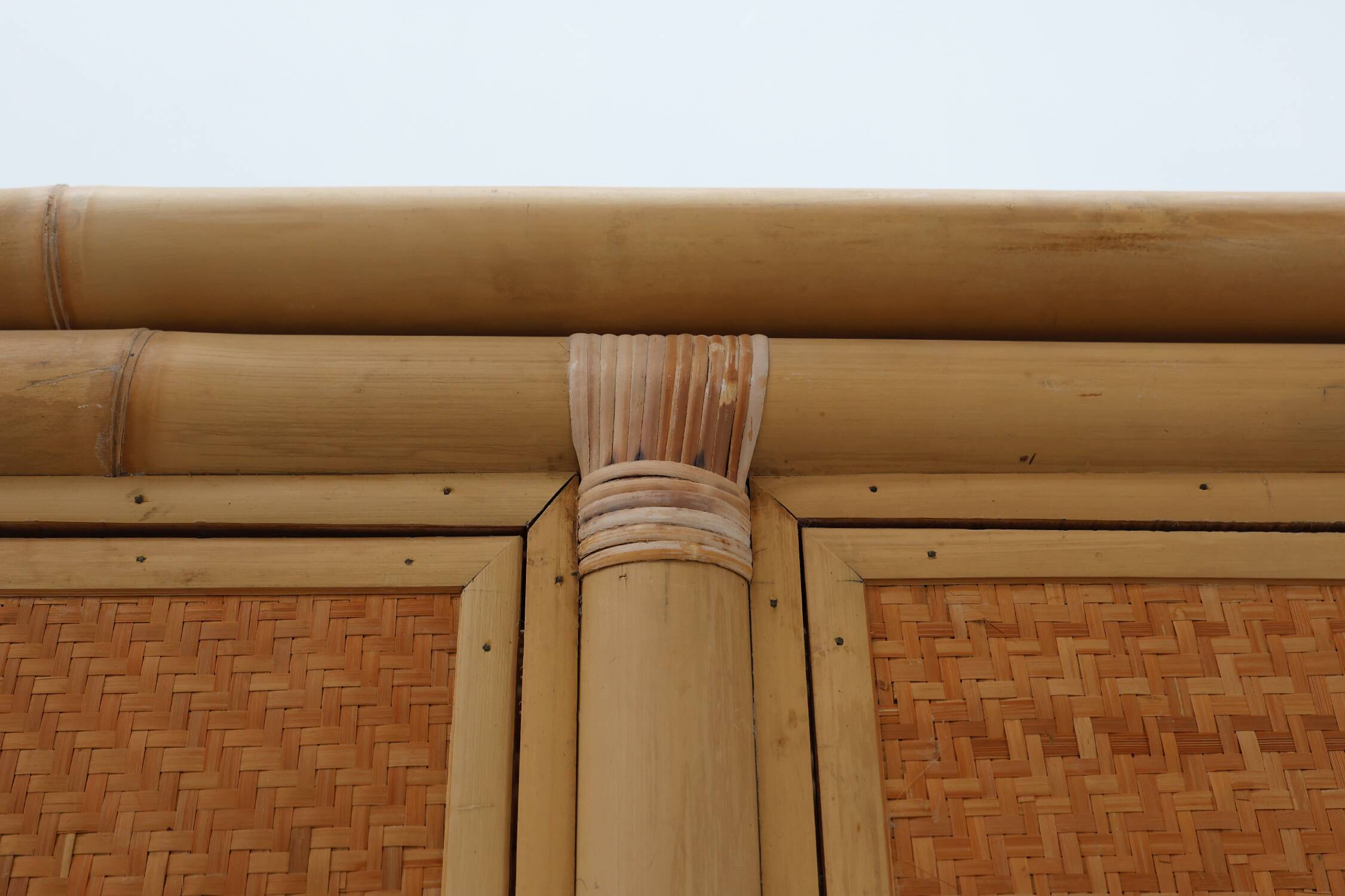 Mid-century bamboo and rattan wardrobe, Italy ca. 1960