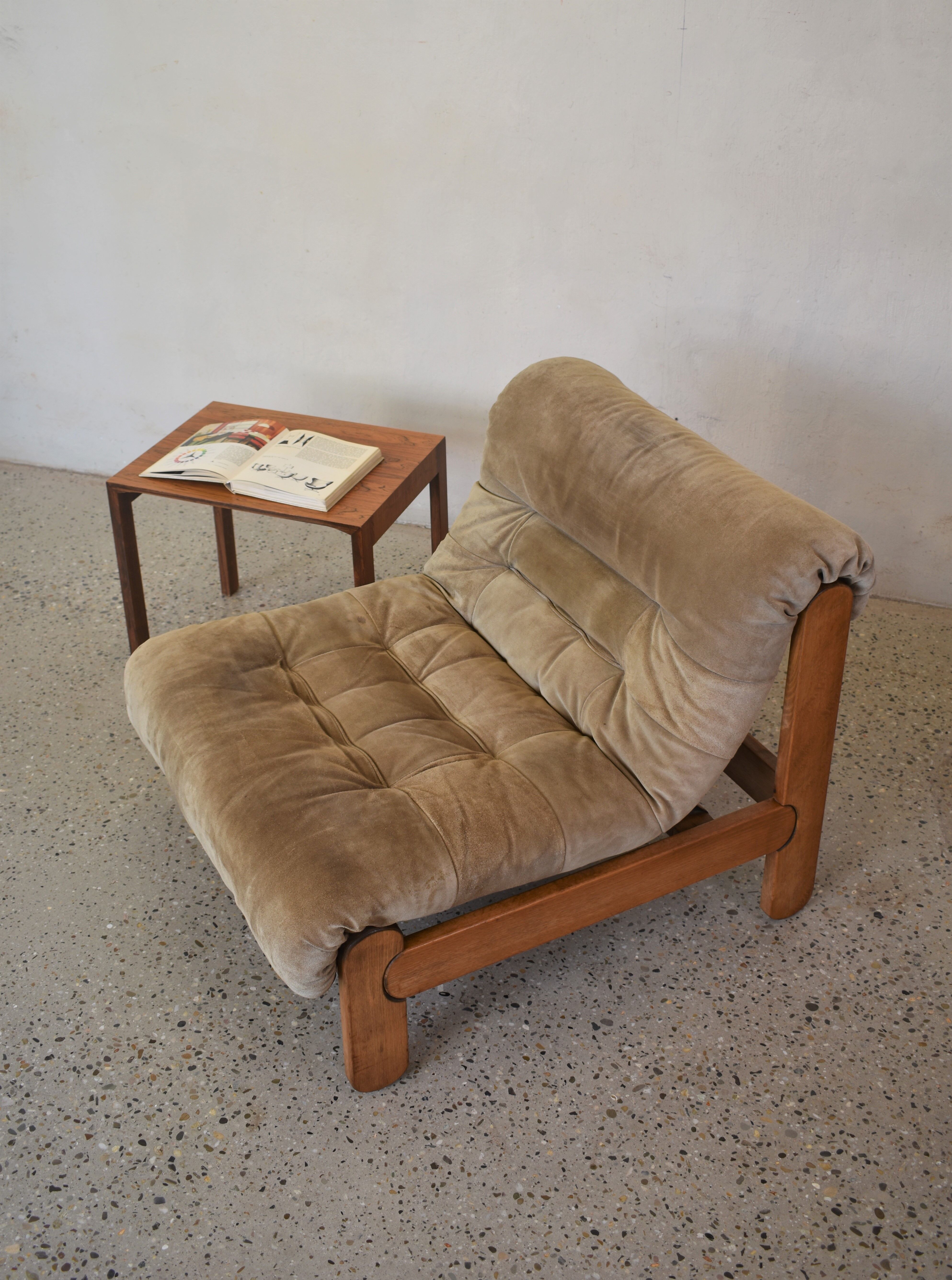 Pair of wild leather lounge chairs