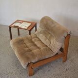 Pair of wild leather lounge chairs