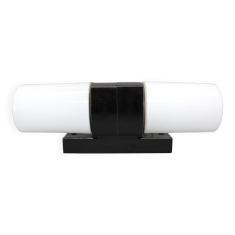 Mid-century Czech wall light in bakelite and glass, 1960s