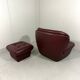 French burgundy leather space age lounge chair & footstool 1970’s