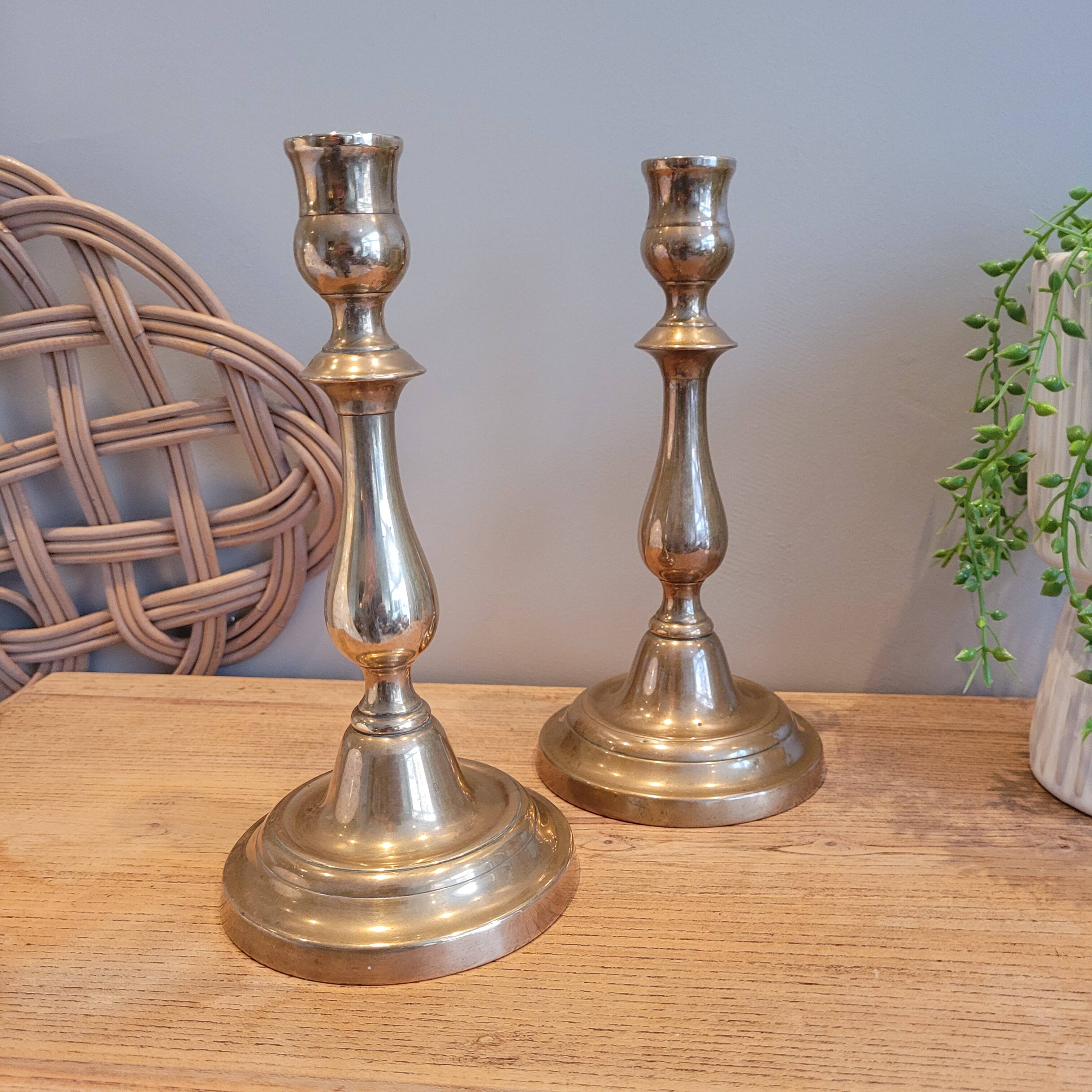 La Redoute x Selency pair of brass candle holders 31