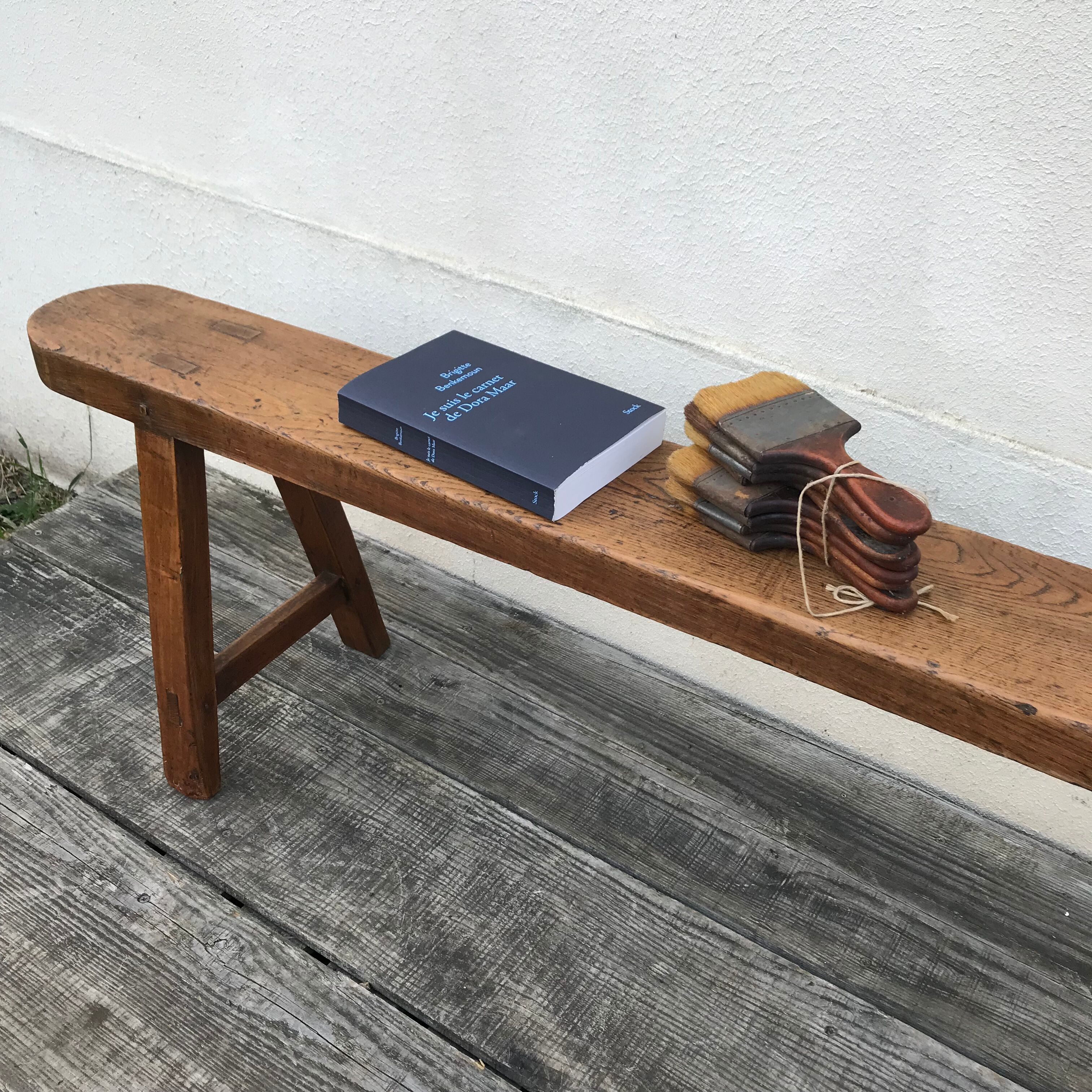 Old farmhouse bench in solid elm
