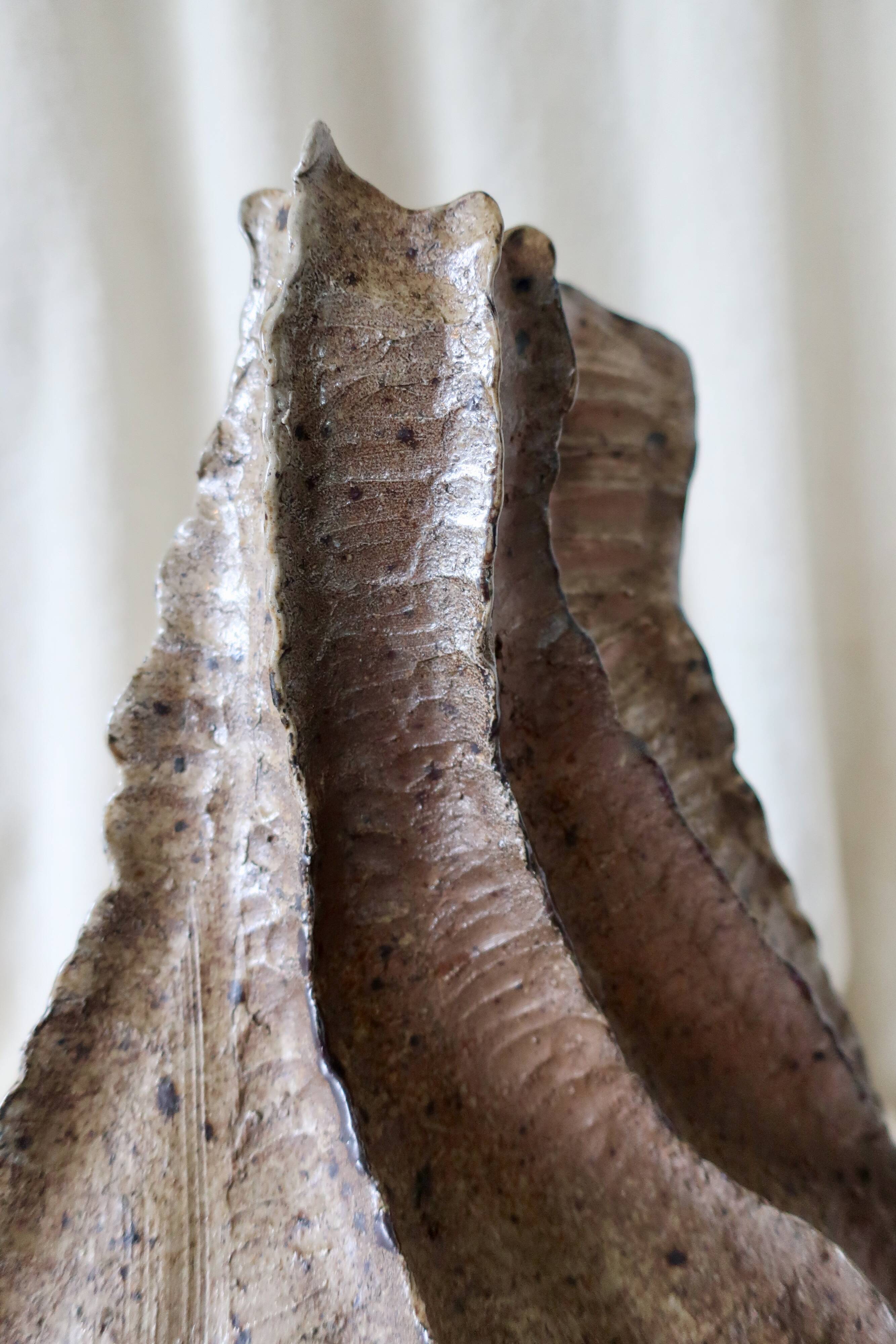 Jean Linard, the milestone, sculptural vase in stoneware, unique piece, in very good condition.