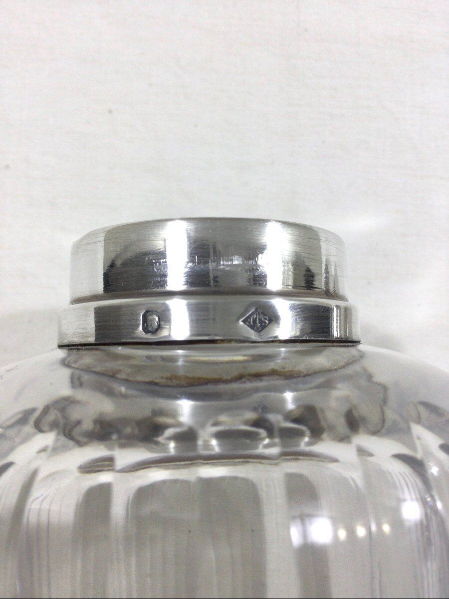 Crystal and silver toilet bottle Saglier Frères