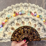 Eventail dentelle vintage