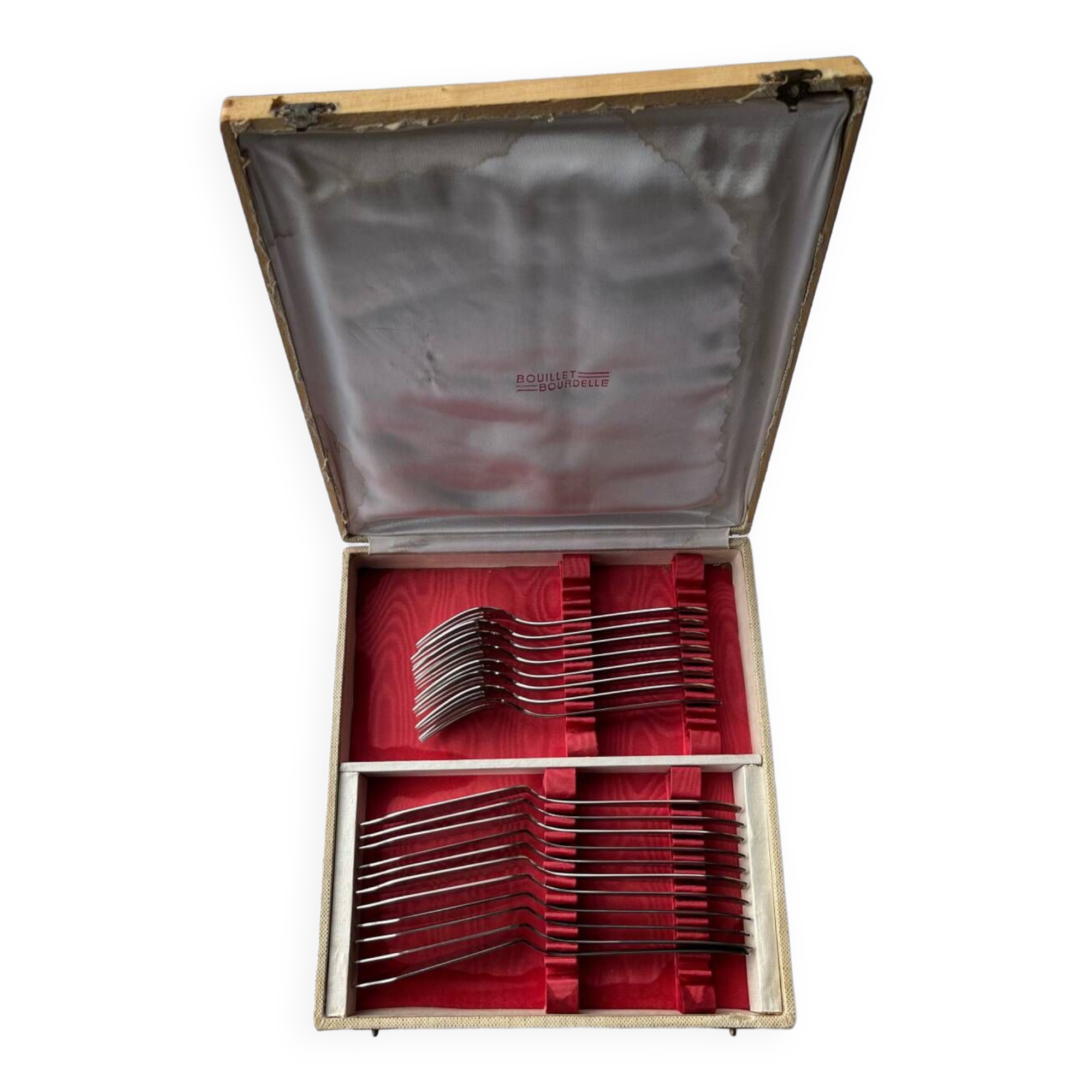 Goldsmith's box of 19 fish cutlery