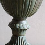 Antique Cast Iron Garden Urn, Campana Form Planter