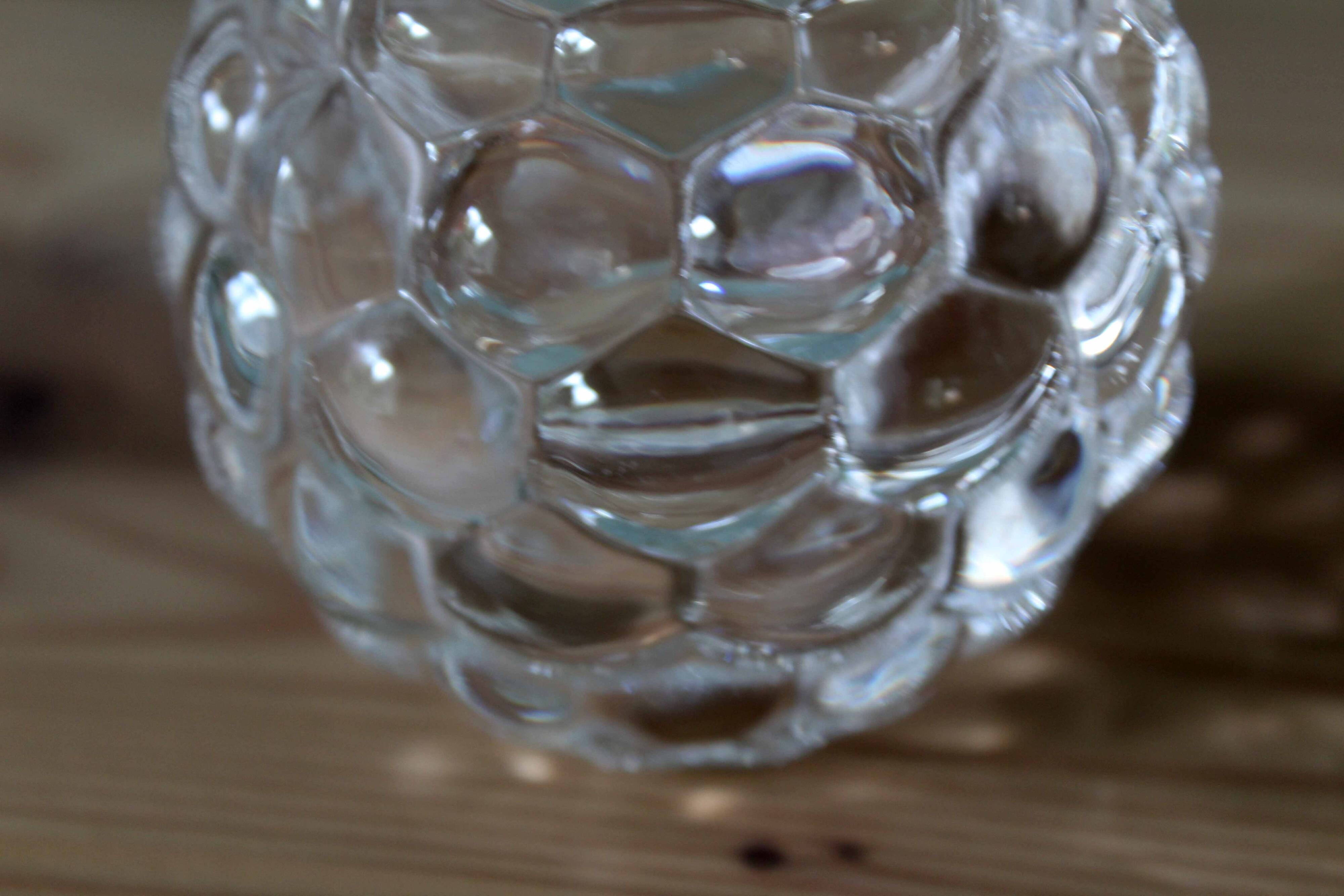 Raspberry-shaped glass tealight holder