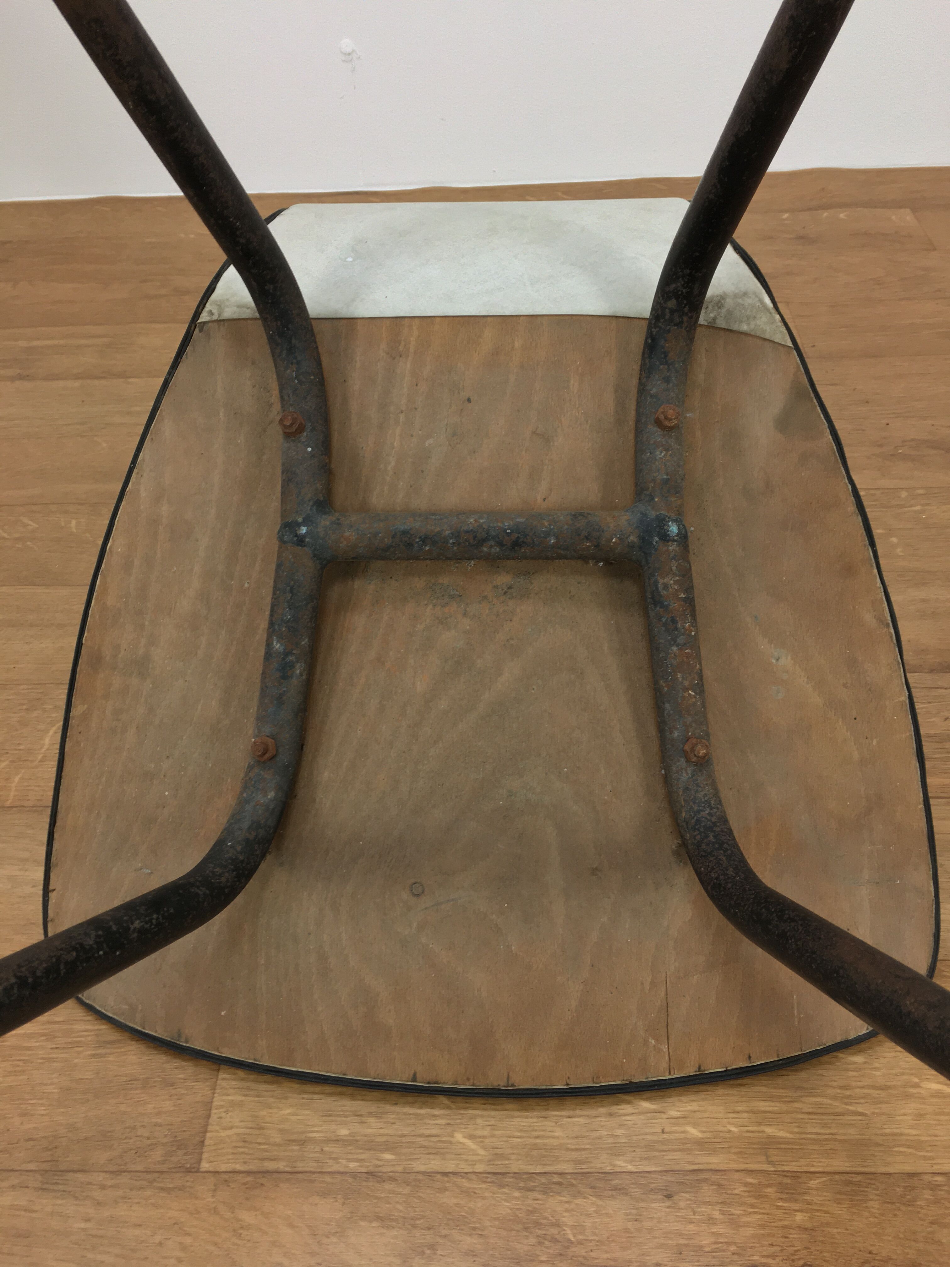 Pair of skai and metal chairs 1950