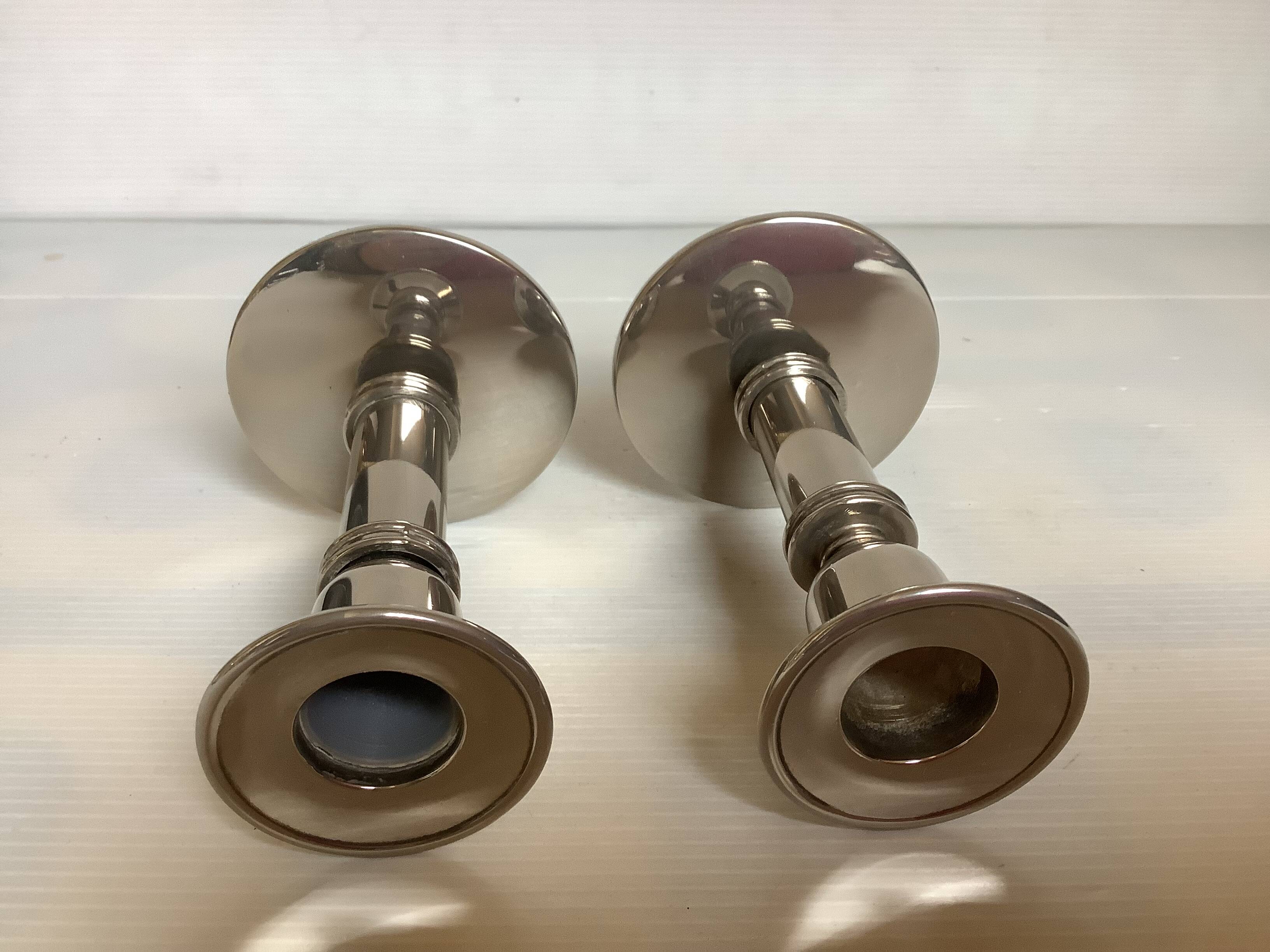 Pair of small silver candlesticks