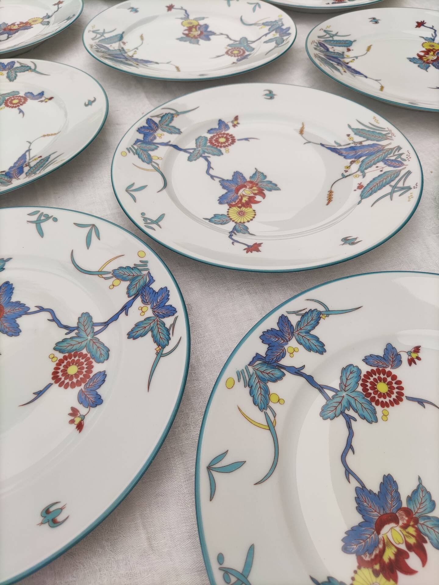 10 flat plates in Limoges porcelain - Haviland