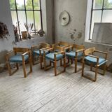 Set of 6 oak chairs with armrests Ate Van Apeldoorn