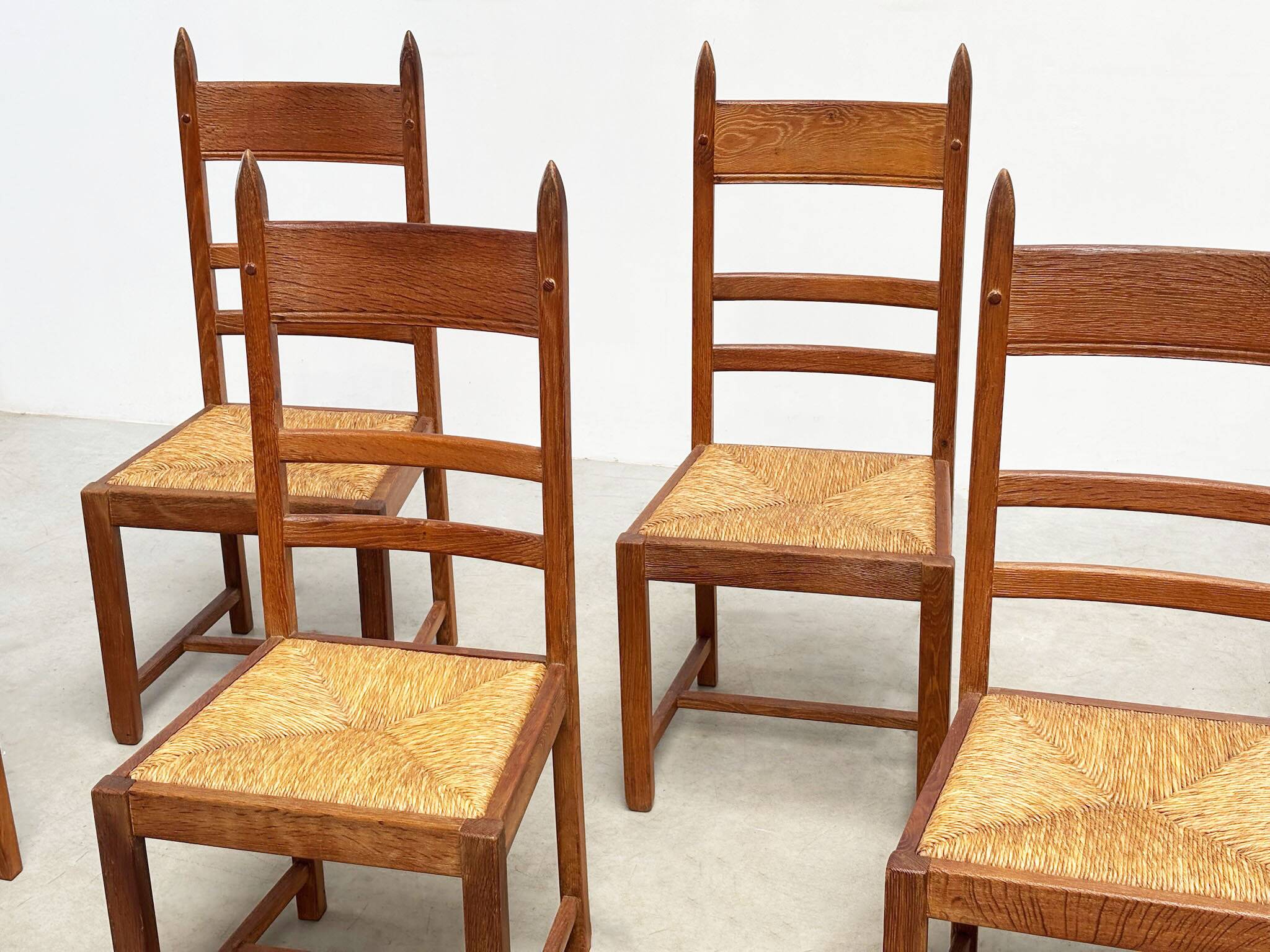 Set of eight French dining chairs