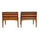 A pair of Vintage Mid-century style Lane 'Rhythm' bedside tables in walnut