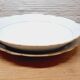 Lot 2 plats porcelaine blanc et or