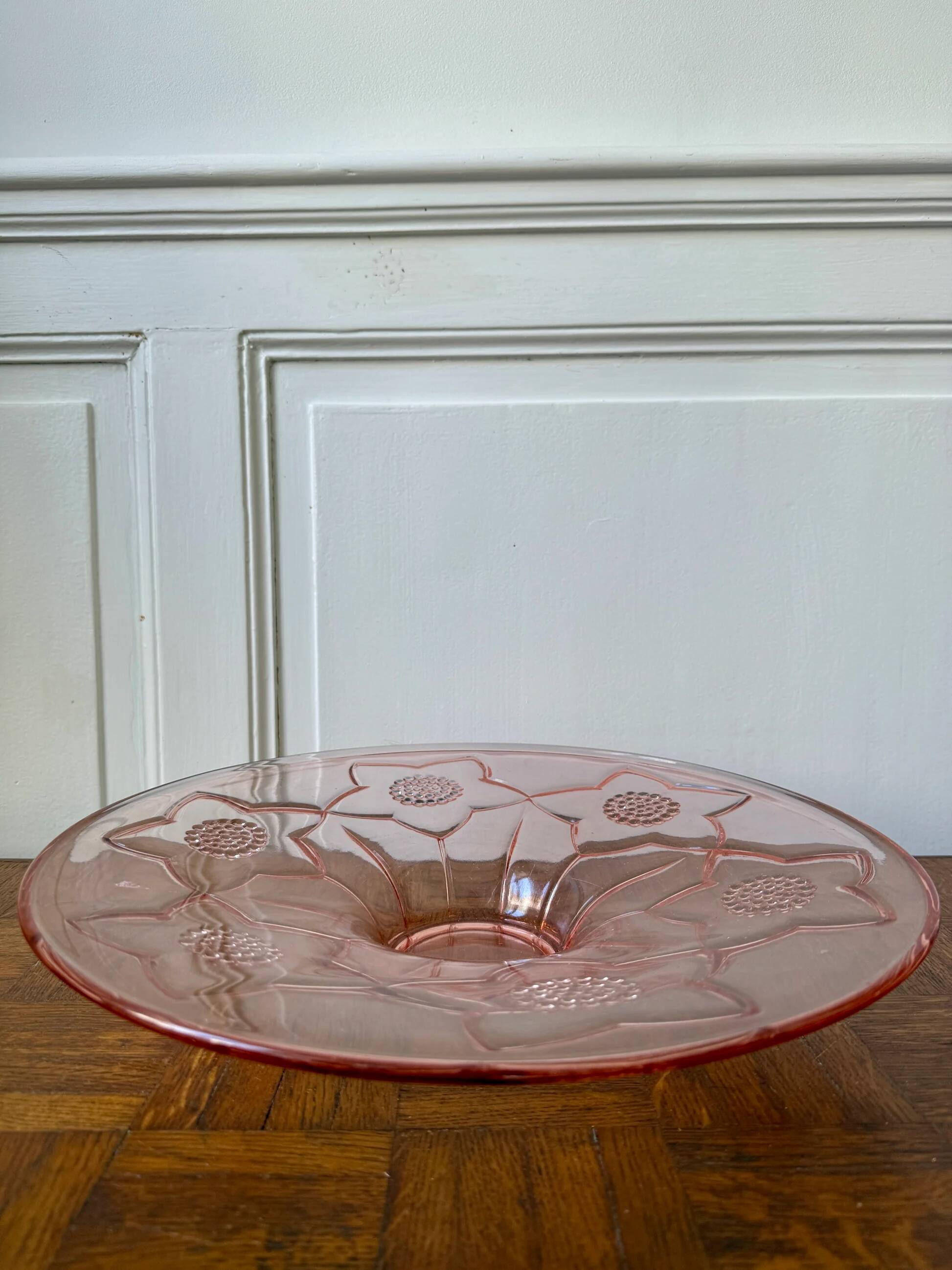 Plate in rosaline - floral patterns