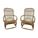 Pair of vintage rattan armchairs, Italy 1950