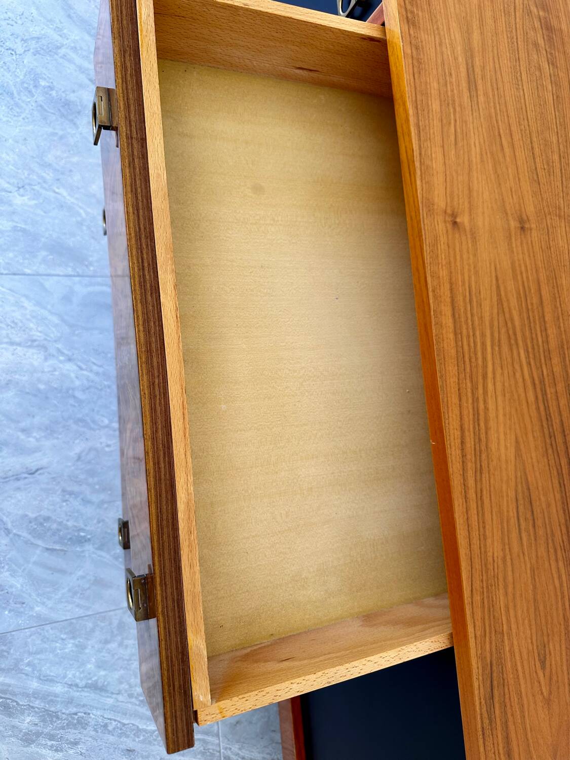 Rosewood sideboard with leather details