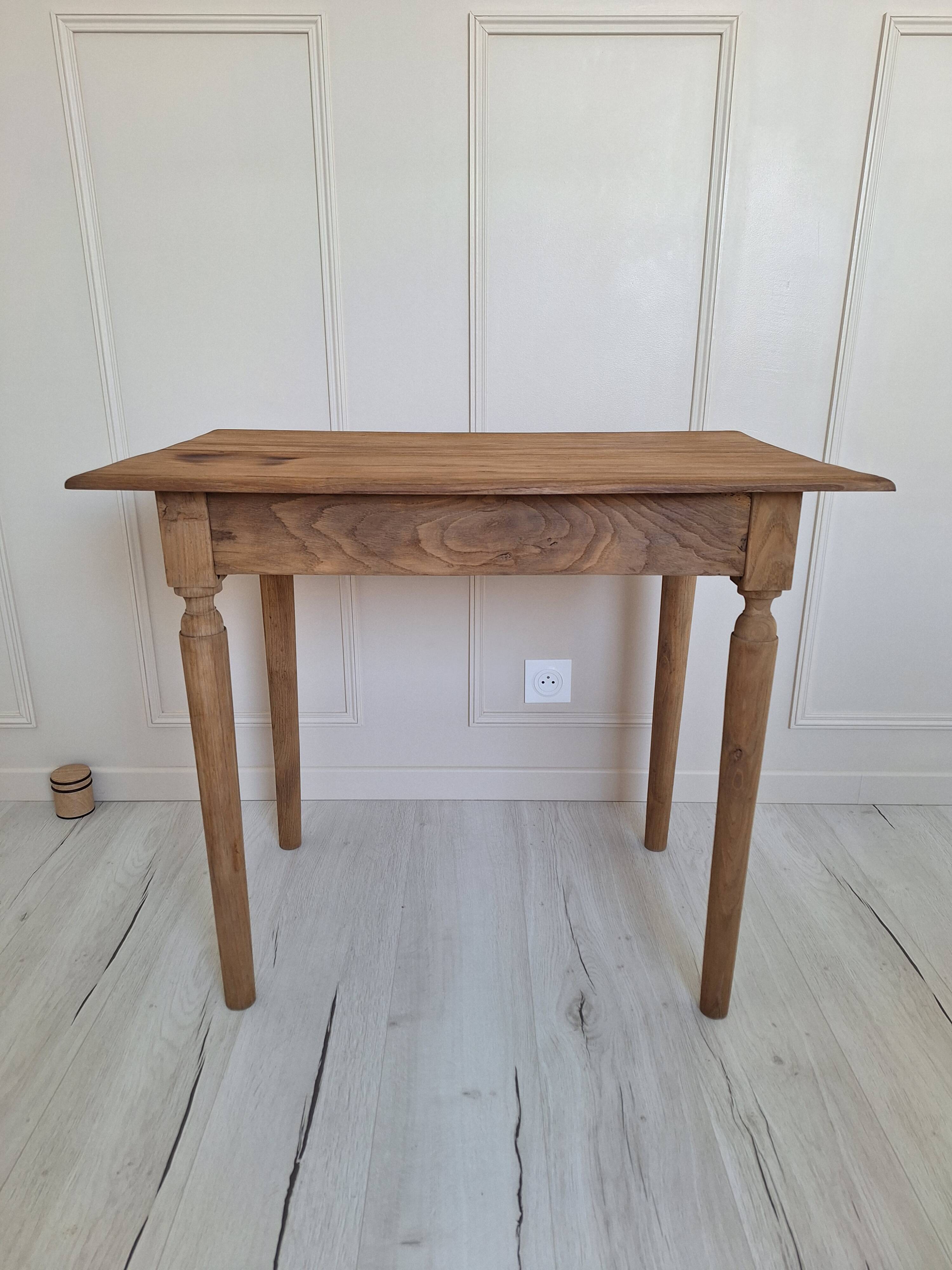 Bureau / Table d'appoint de ferme en chêne massif – Style campagne chic