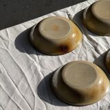 Set of 8 brown-rimmed stoneware deep plates Atelier Saint Simon D19.5