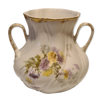 Vase à anses Porcelaine RL décor floral