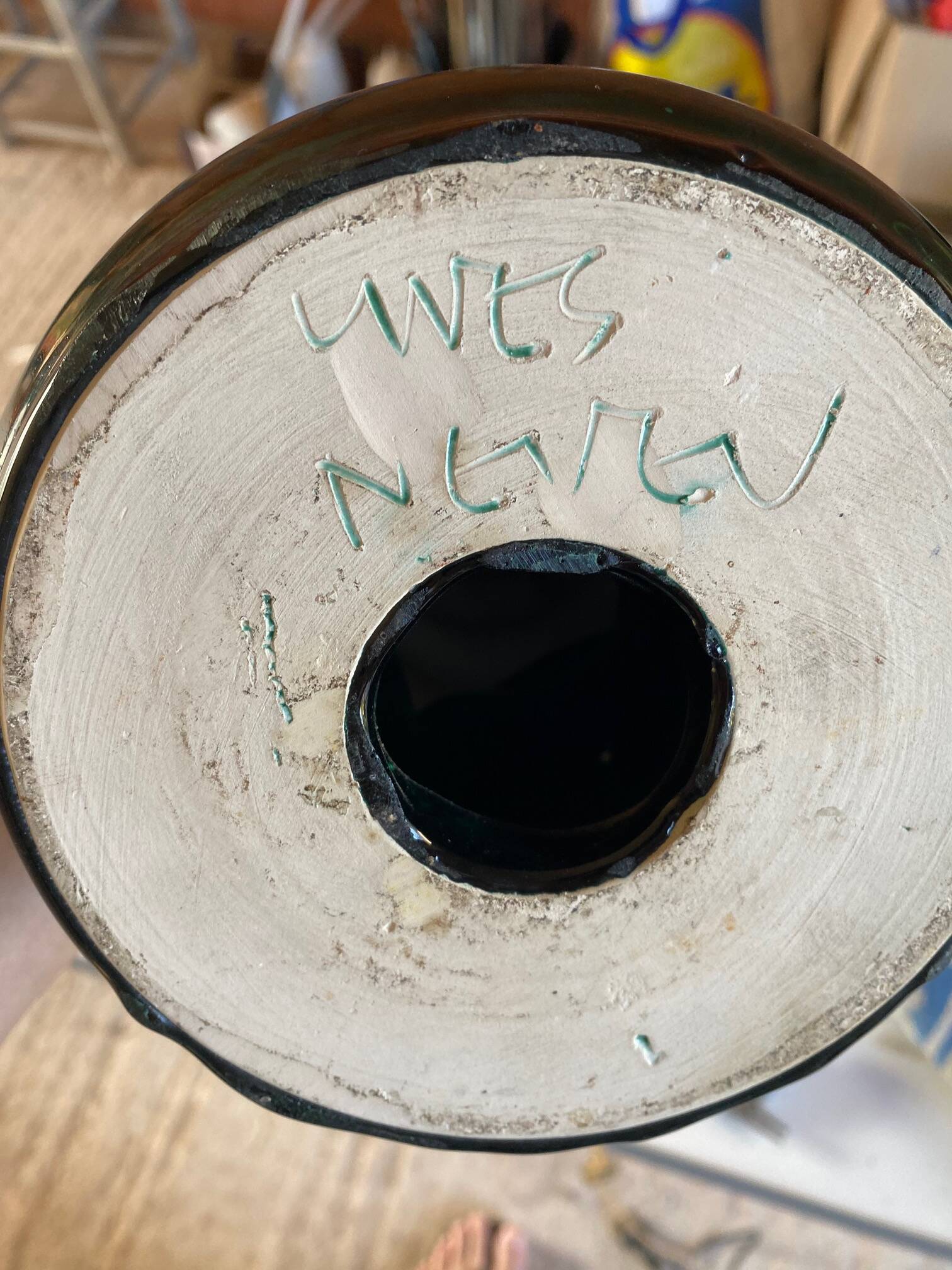 Vintage table lamp with herbarium shade