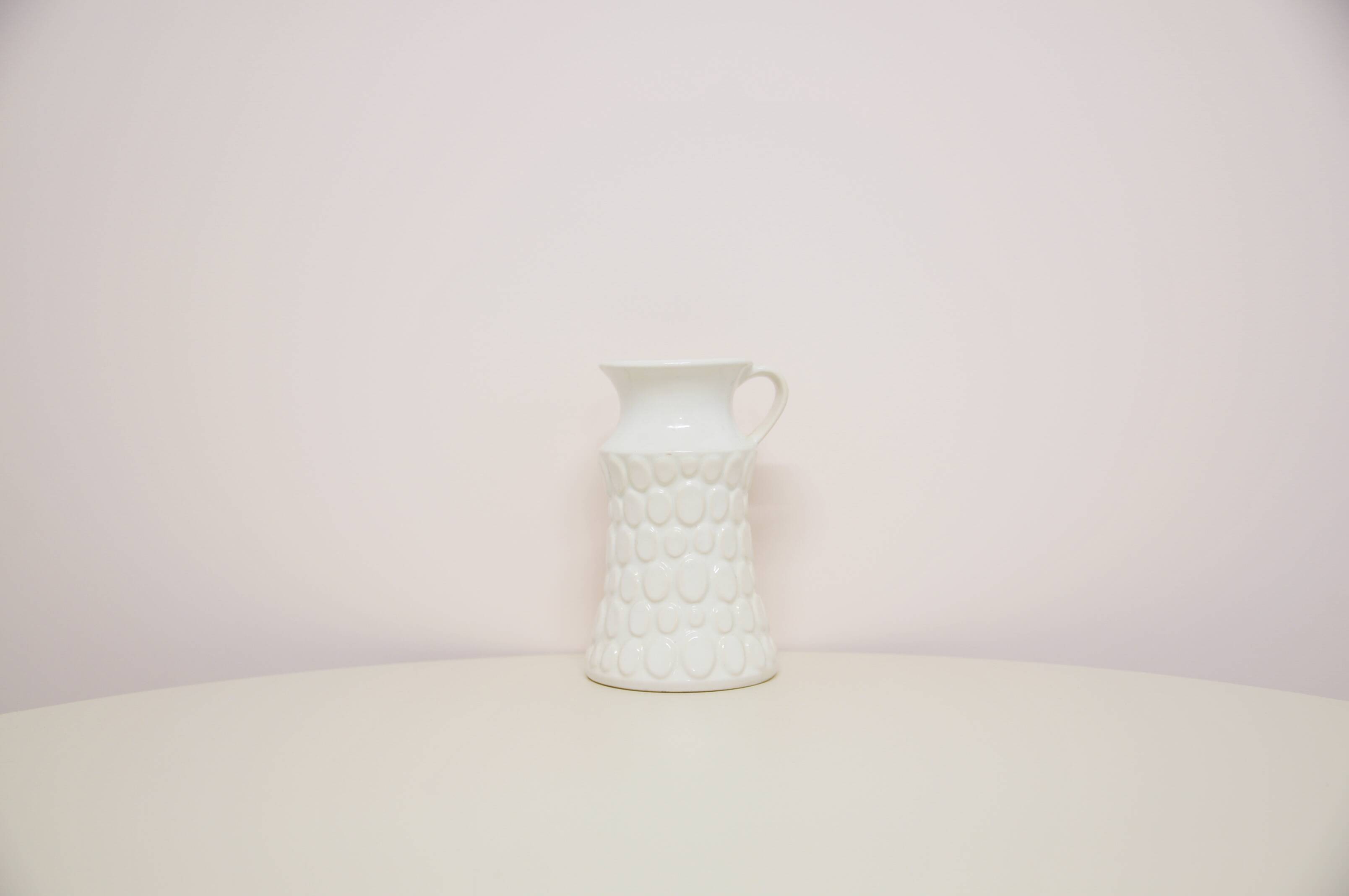 vintage white West Germany can vase Jasba