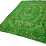 Overdyed Wool Vintage Handmade Carved Rug 170 cm x 276 cm