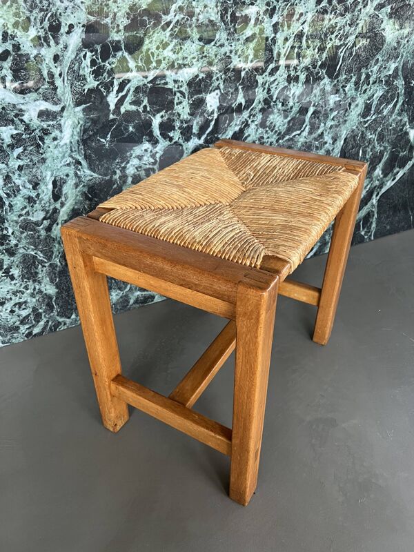 Tabouret paillé Maison Regain, circa 1970