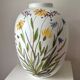 Ceramic vase with hand-painted wildflowers by Lars Thorén for Rörstrand, 1960s