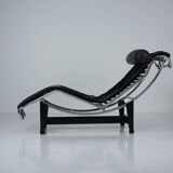 Black Fur LC4 Chaise Longue by Le Corbusier & Pierre Jeanneret for Cassina