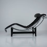 Black Fur LC4 Chaise Longue by Le Corbusier & Pierre Jeanneret for Cassina