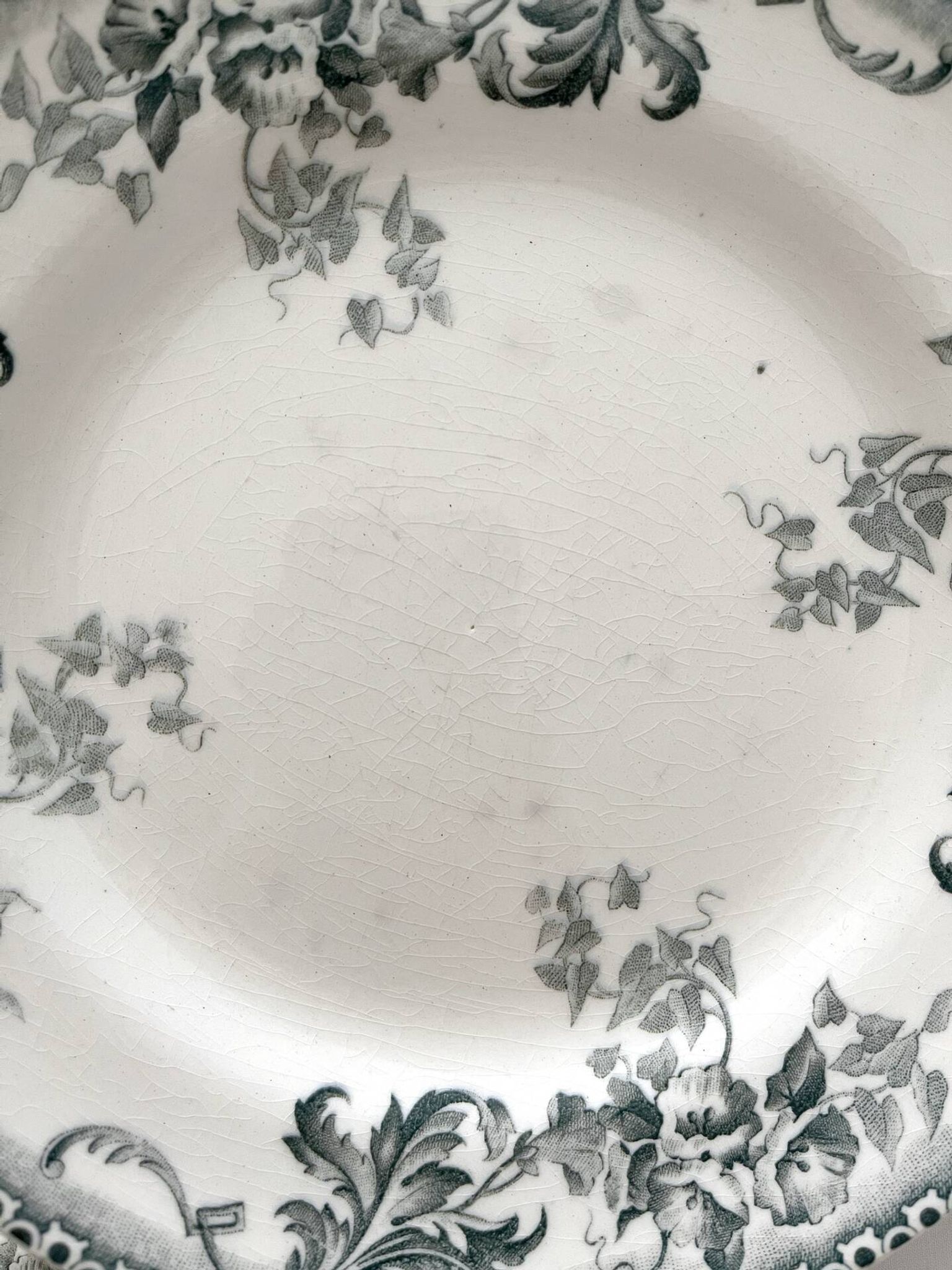 4 dessert plates ironstone "Liserons" Choisy le Roi