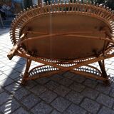 1960s rattan coffee table