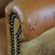 Club armchair in cognac-colored sheepskin