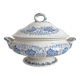 Antique ironstone tureen “Flora Lichen” Creil and Montereau