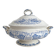 Antique ironstone tureen “Flora Lichen” Creil and Montereau