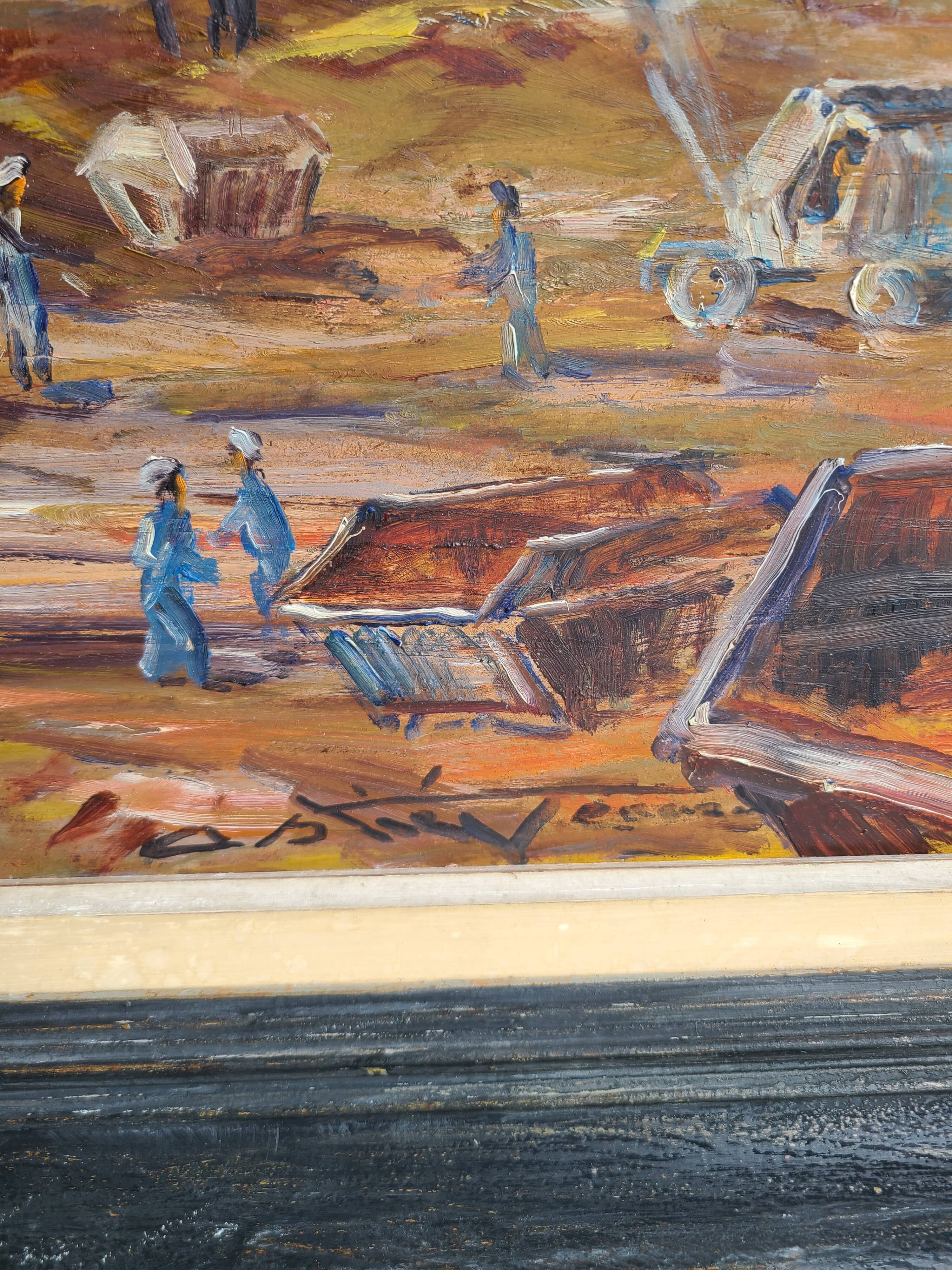 Painting 1965 industrial construction site