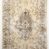 Classic beige & brown vintage rug, 211x155 cm