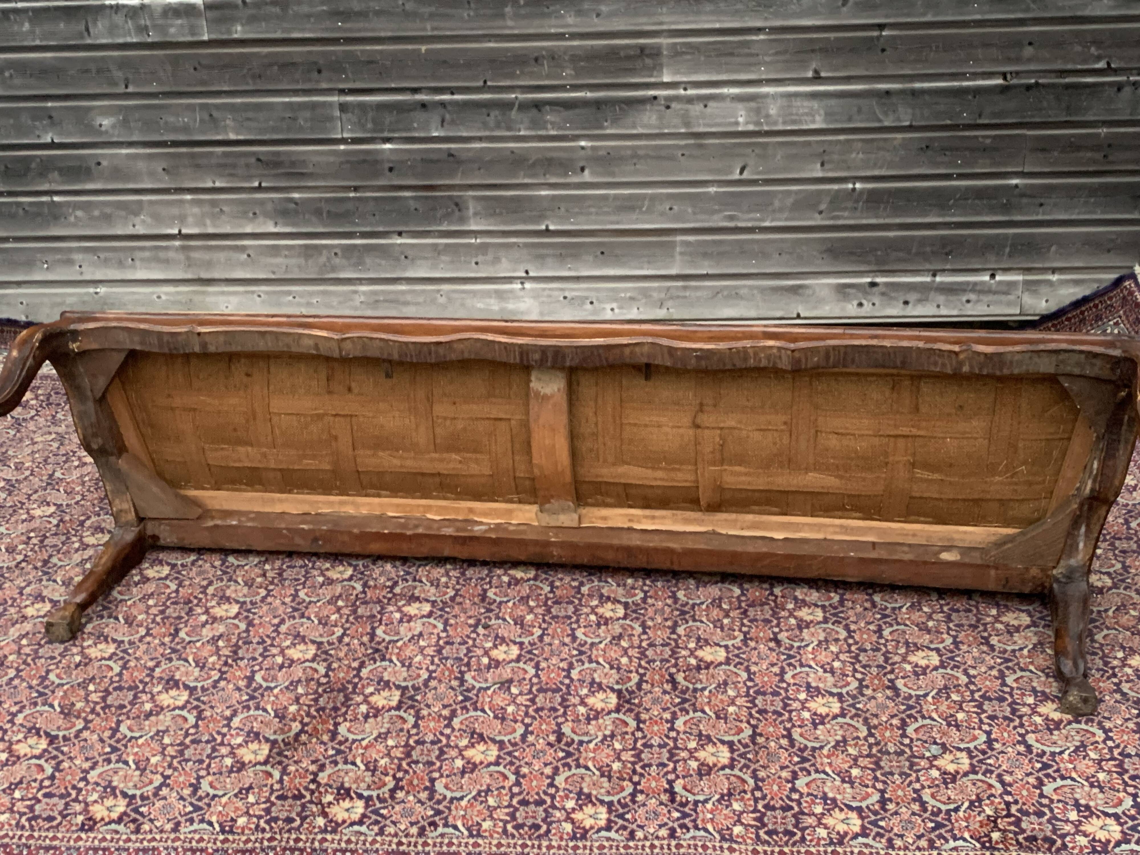 Sofa with walnut frame italy eighteenth century