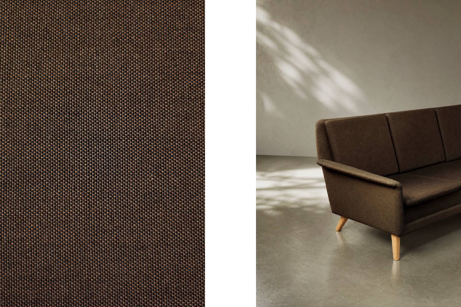 Mid-Century Danish Brown 3-Seater Sofa by Folke Ohlsson for Fritz Hansen