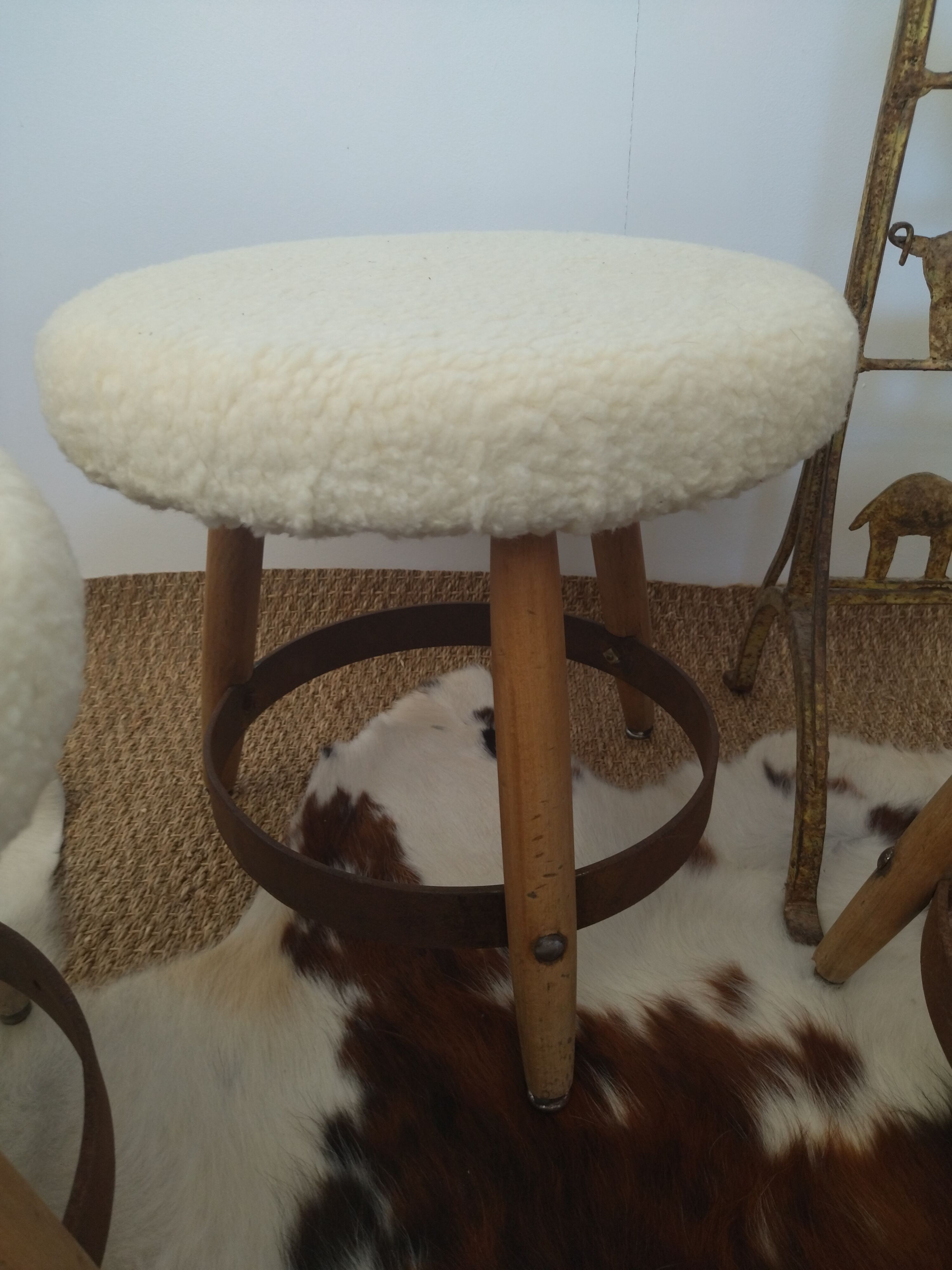 3 vintage stools 50s