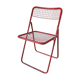Chaise pliante en métal fil rouge